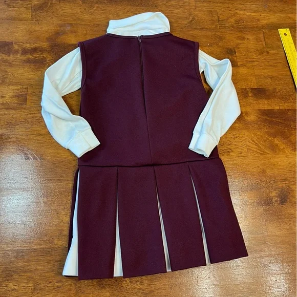 Vintage Little Kings girls MSU maroon white 2 pc cheerleader outfit dress size 7 - Picture 8 of 9